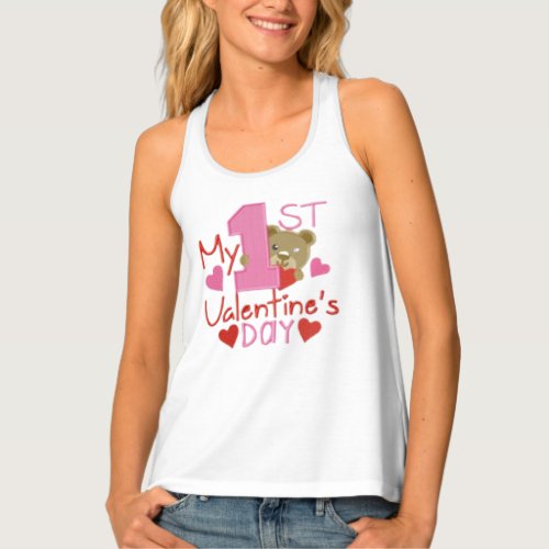 My First Valentines  Day Design Womens Tank Top