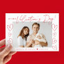 My First Valentine's Day Red Script Photo Holiday Card