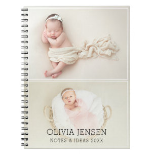 My First Year 2 Photos First Birthday Keepsake  Notebook