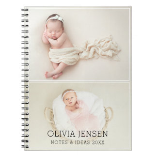 My First Year 2 Photos First Birthday Keepsake Notebook
