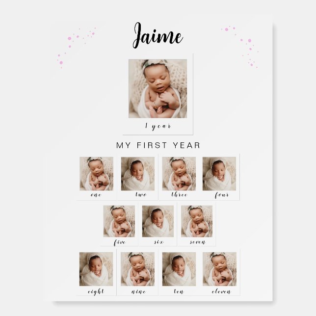 My First Year - Baby Girl Foam Board (Front)