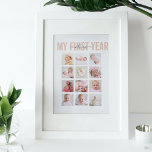 My First Year Baby Name 12 Photo Collage  Poster at Zazzle
