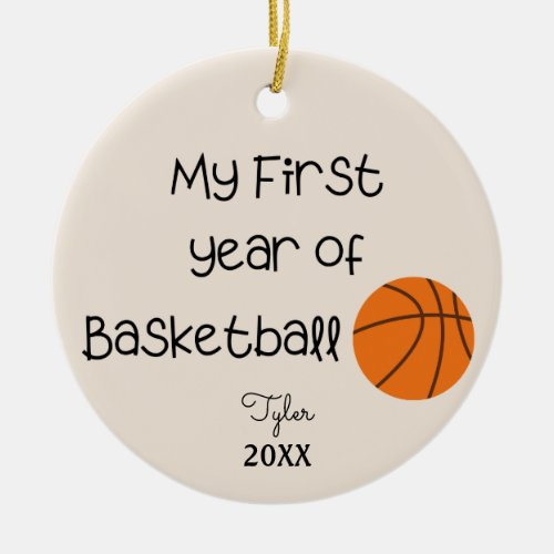 My First Year of Basketball Ornament