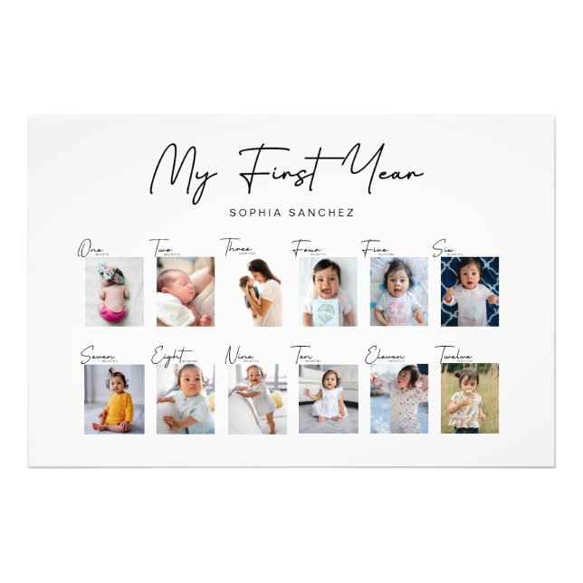 My First Year Photo Collage Print (Front)