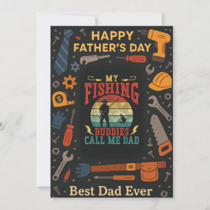 My Fishing Buddy Call Me Dad Fathers Day Flat Card