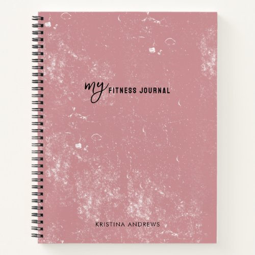 My Fitness Journal Custom Name Blush Pink