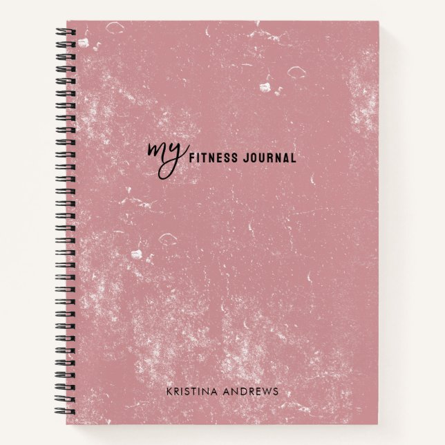 My Fitness Journal Custom Name Blush Pink (Front)