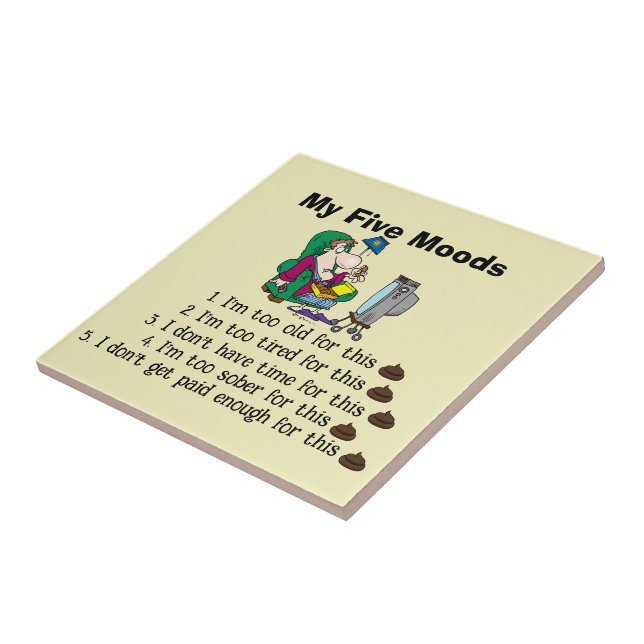 My Five Moods Ceramic Tile (Side)