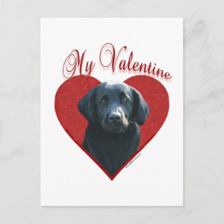 My Flat-Coated Retriever Valentine Holiday Postcard