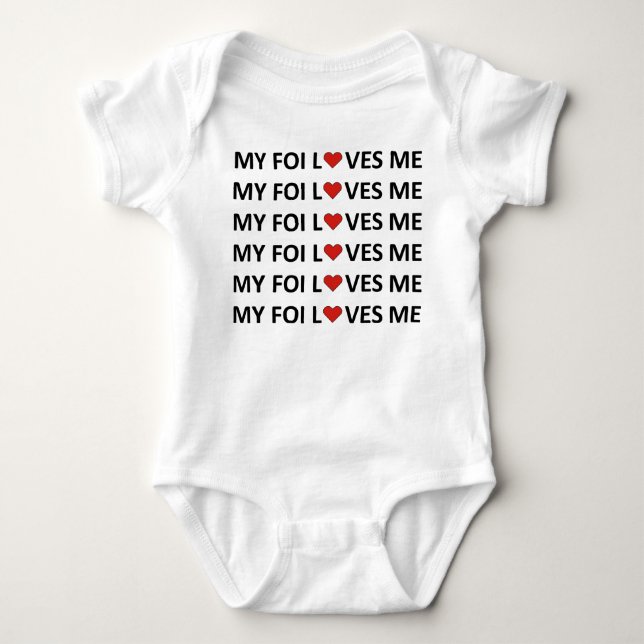MY FOI LOVES ME - RED HEART Baby Bodysuit  (Front)