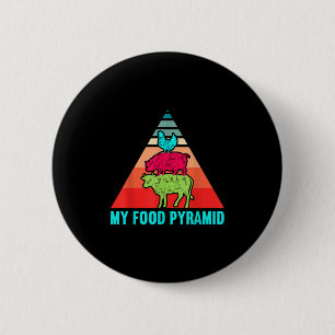 My Food Pyramid Cow Pig Chicken Funny Bbq Smoker B Button