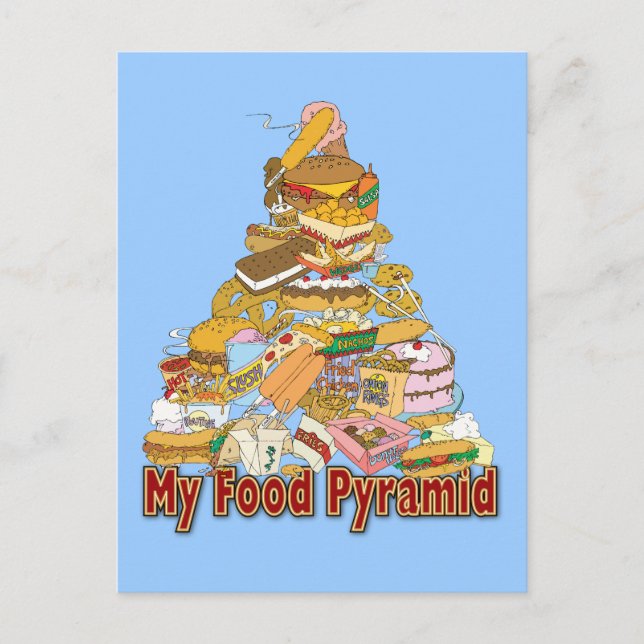 My Food Pyramid ~ Junk Food Snacks Postcard (Front)