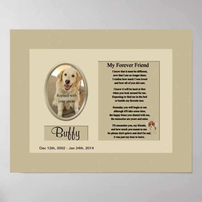 My Forever Friend Dog Memorial Poster (Front)