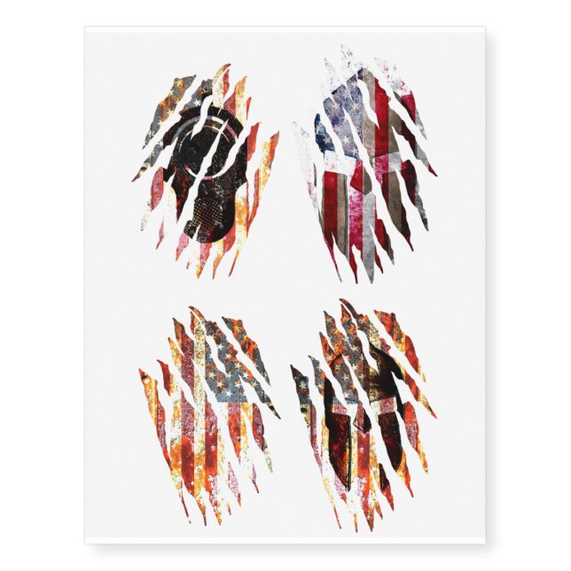 My four best selling designs set temporary tattoos (Front)