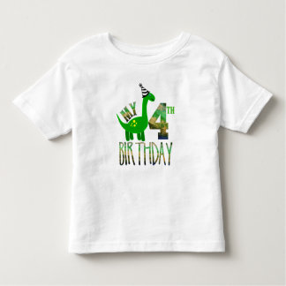My Fourth Birthday Dinosaur Party Toddler T-shirt