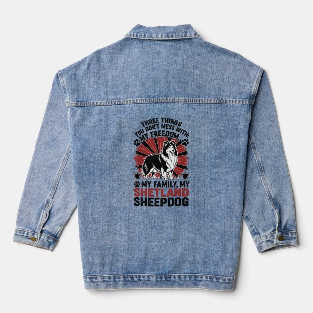 My Freedom, My Family, My Shetland Denim Jacket (Back)