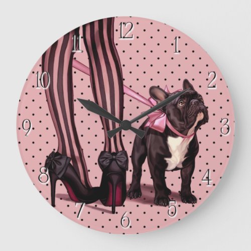 My French Bulldog Large Clock