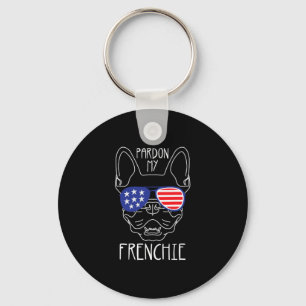 My Frenchie - Fun French Bulldog Usa Flag Keychain