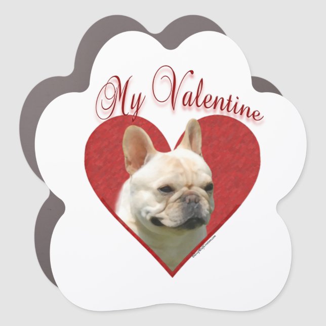 My Frenchie Valentine Car Magnet (Front)