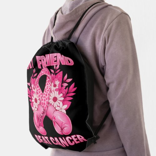 My Friend Beat Cancer Drawstring Bag