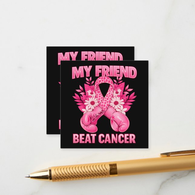 My Friend Beat Cancer Enclosure Card (Front/Back In Situ)