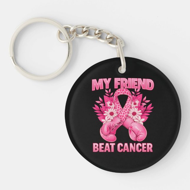 My Friend Beat Cancer Keychain (Front)