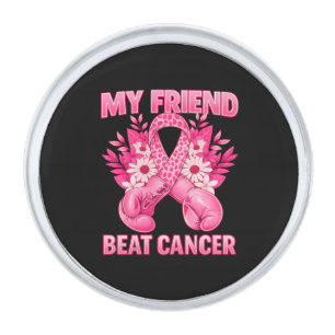 My Friend Beat Cancer Silver Finish Lapel Pin