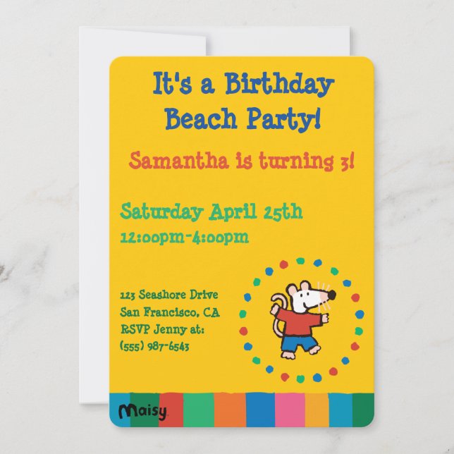 My Friend Maisy Birthday Invitation (Front)