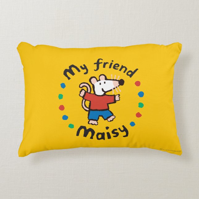 My Friend Maisy Colorful Circle Design Accent Pillow (Front)