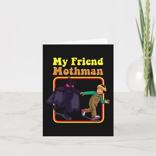 My Friend Mothman Funny Retro Cryptid Creatures Mo Card (Front)