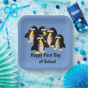 My friend the penguin ,Personalized  for kids Pape Paper Plates