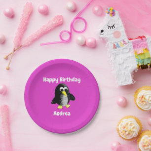 My friend the penguin ,Personalized  for kids  Paper Plates