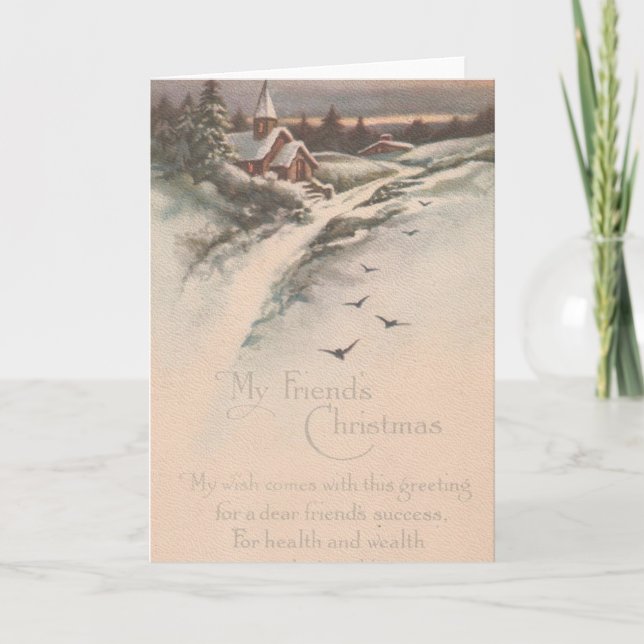 My Friends Christmas Vintage Holiday Card (Front)