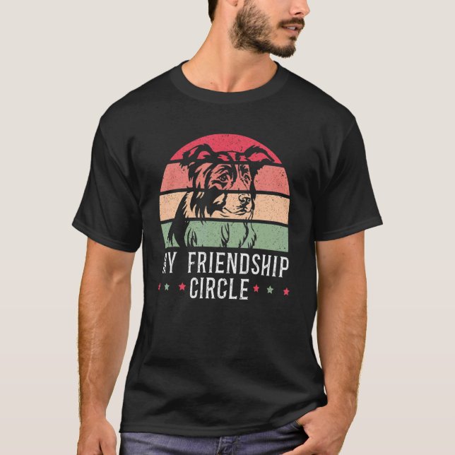 My Friendship Circle Dog  Puppy Paw Love Border Co T-Shirt (Front)