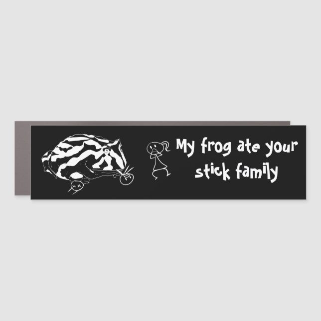 My Frog Ate Your Stick Family Car Magnet (Front)