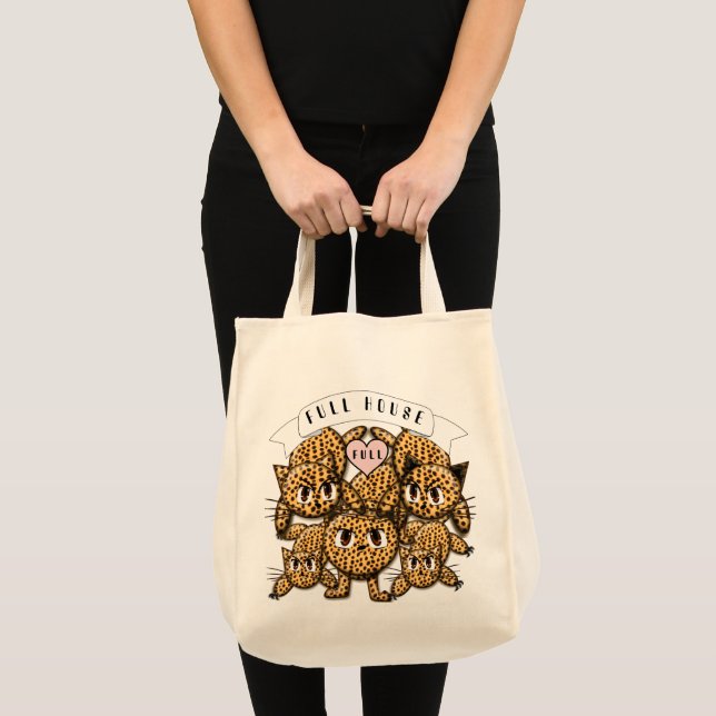 My Full House - Ultra Cute Anime Leopard Kitty Tote Bag (Front (Product))