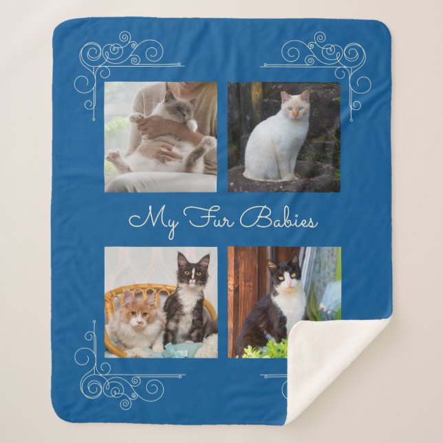 My Fur Babies Custom Photo Sherpa Blanket (Front)