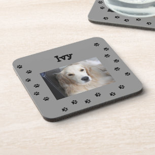 My Fur Baby and Paw Prints Beverage Coaster