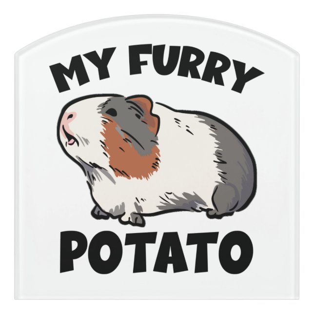 My furry potato guinea pig door sign (Contour Front)
