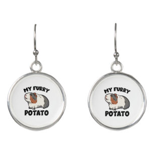 My furry potato guinea pig earrings