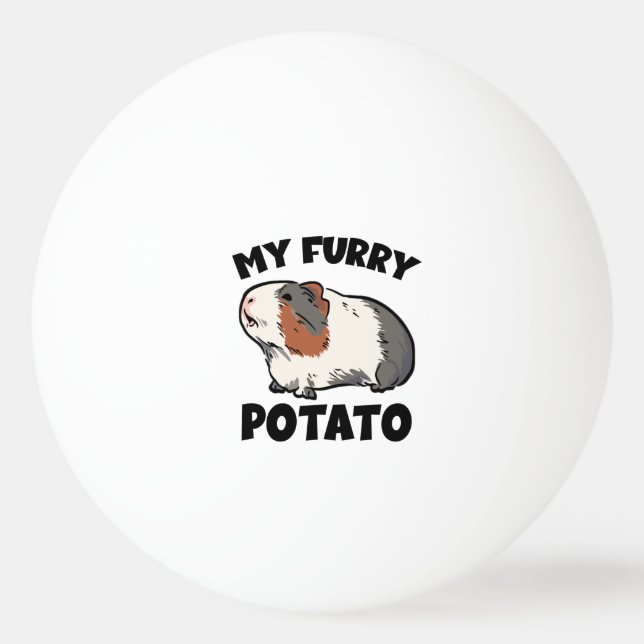 My furry potato guinea pig ping pong ball (Front)