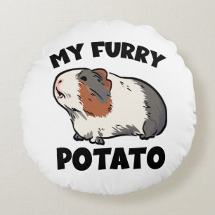 My furry potato guinea pig round pillow