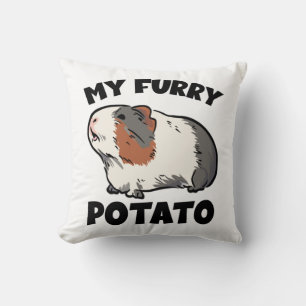 My furry potato guinea pig throw pillow