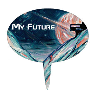My Future Home in Space Cake Topper