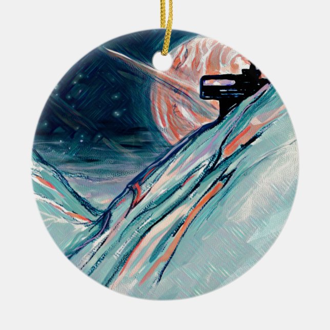 My Future Home in Space Ceramic Ornament (Front)