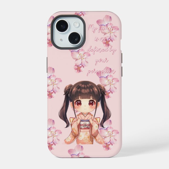 My future is not defined by your perception iphone case (Back)