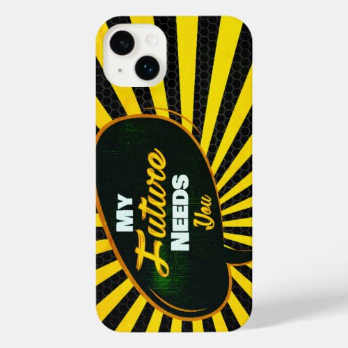 My Future Needs You _ Happy Yellow Black Edition iPhone 14 Plus Case