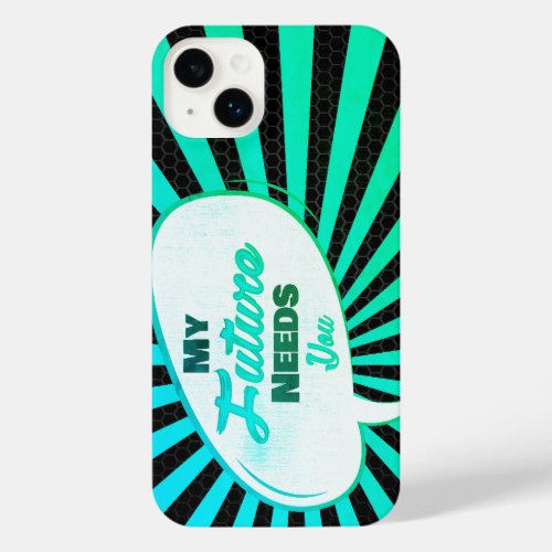 My Future Needs You Retro Light Blue Edition iPhone 14 Plus Case