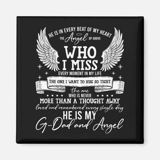 My G-dad Is My Guardian Angel In Heaven, Grief To  Magnet (Front)