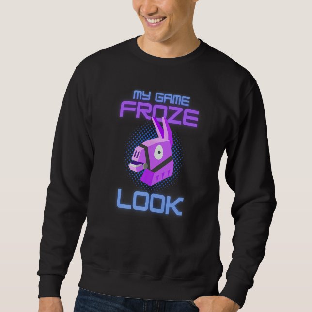 My Game Froze Look  Gaming Graphic Paused Donkey G Sweatshirt (Front)